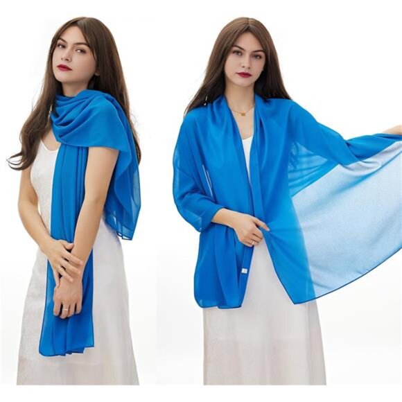 Accessories - Women Lightweight Breathable Solid Color Soft Chiffon Long